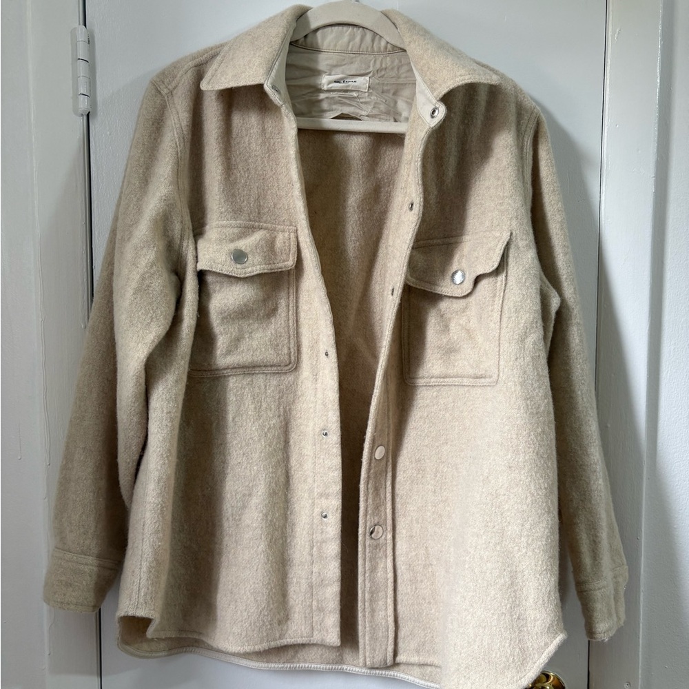 Beige Wool Shacket - Picture 2 of 3